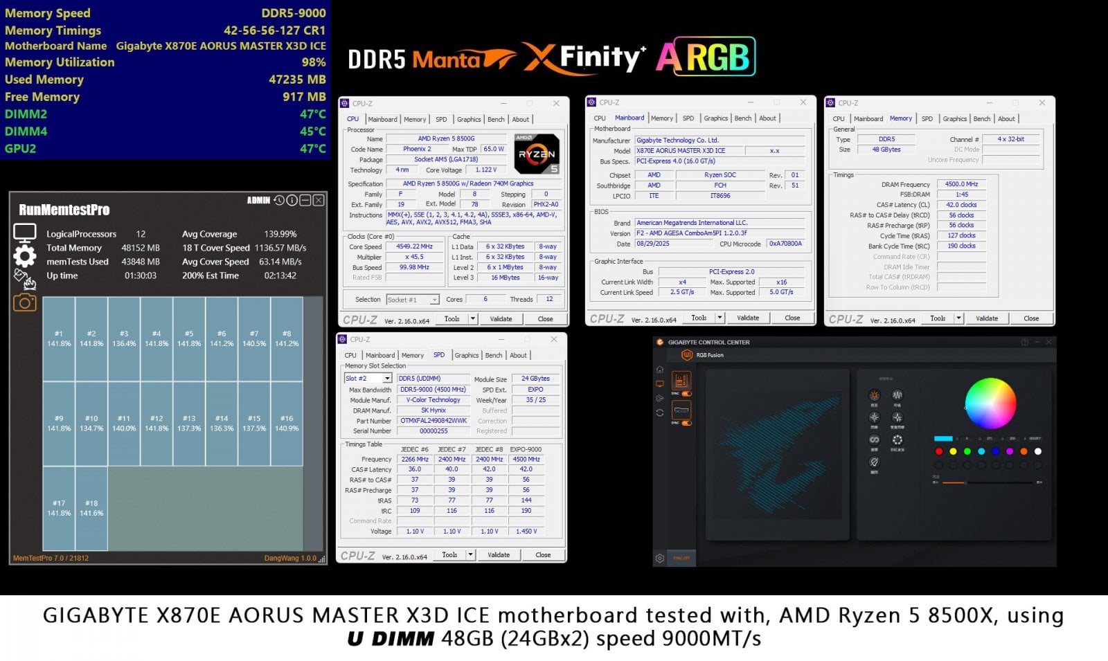 Paměti DDR5 V-Color XFinity+ s OLED displejem