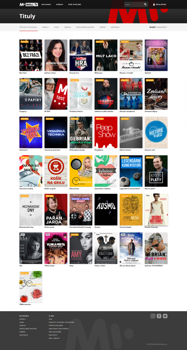 První den vysílání Mall.TV