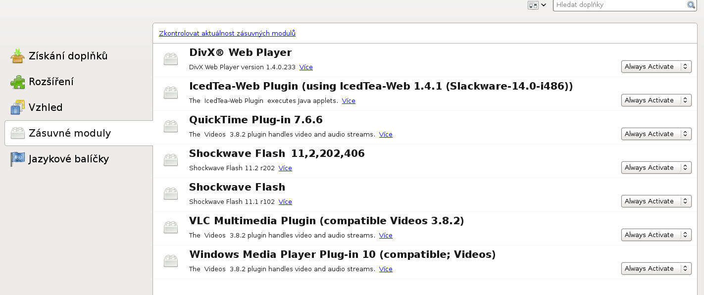 Salix: doplňky webového prohlížeče