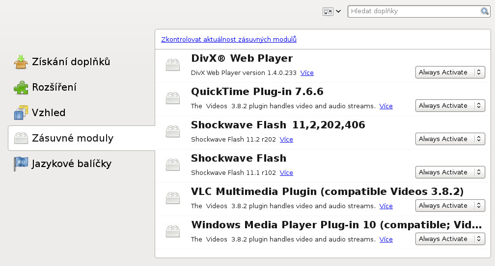 Salix: doplňky webového prohlížeče