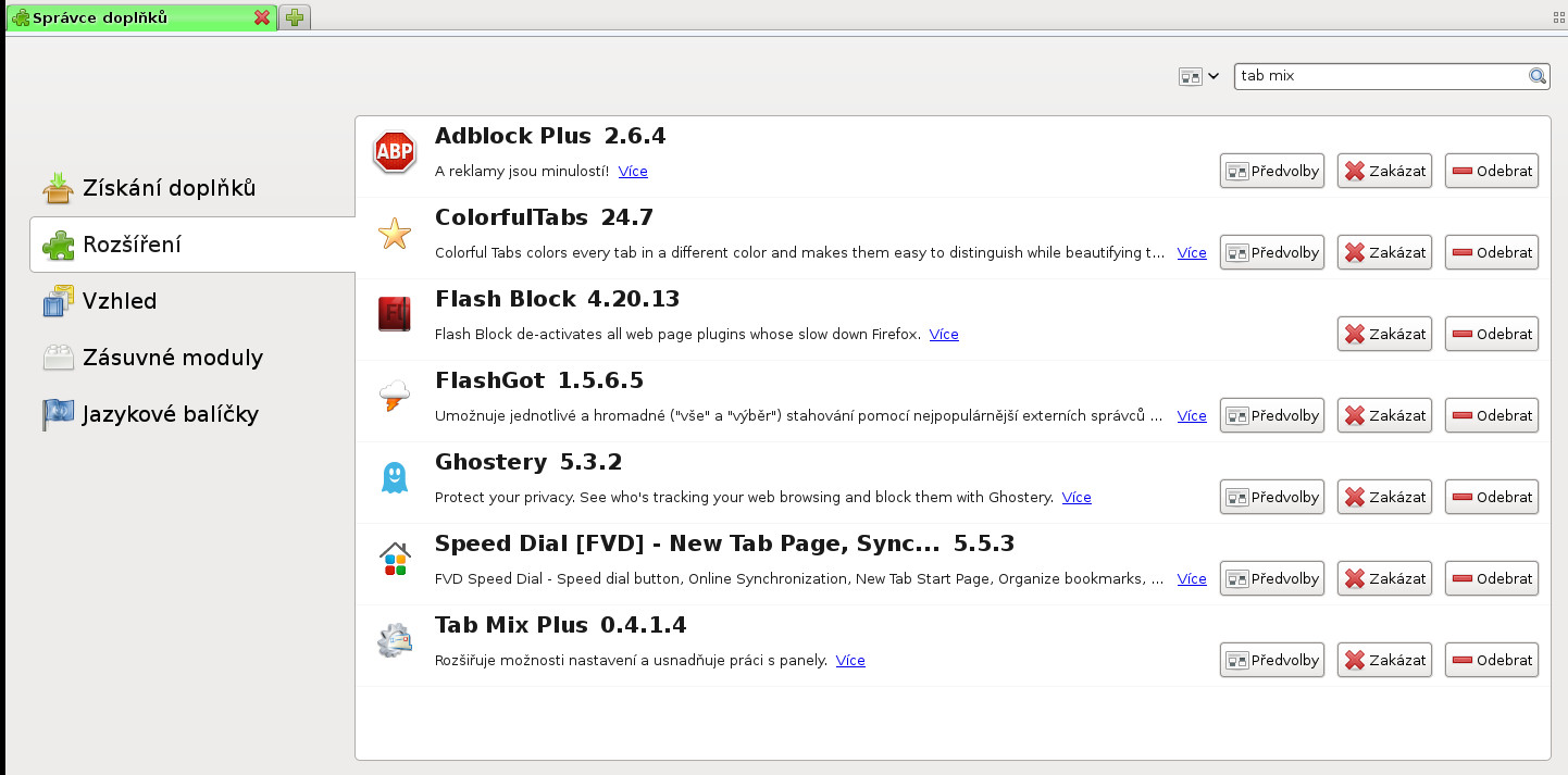 Salix: doplňky webového prohlížeče