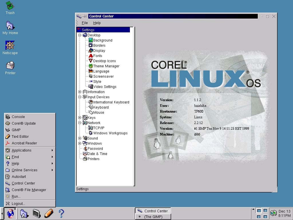 V roce 1999 se Corel rozhodl, že bude mít vlastní linuxovou distribuci. Nazval ji jednoduše Corel Linux.