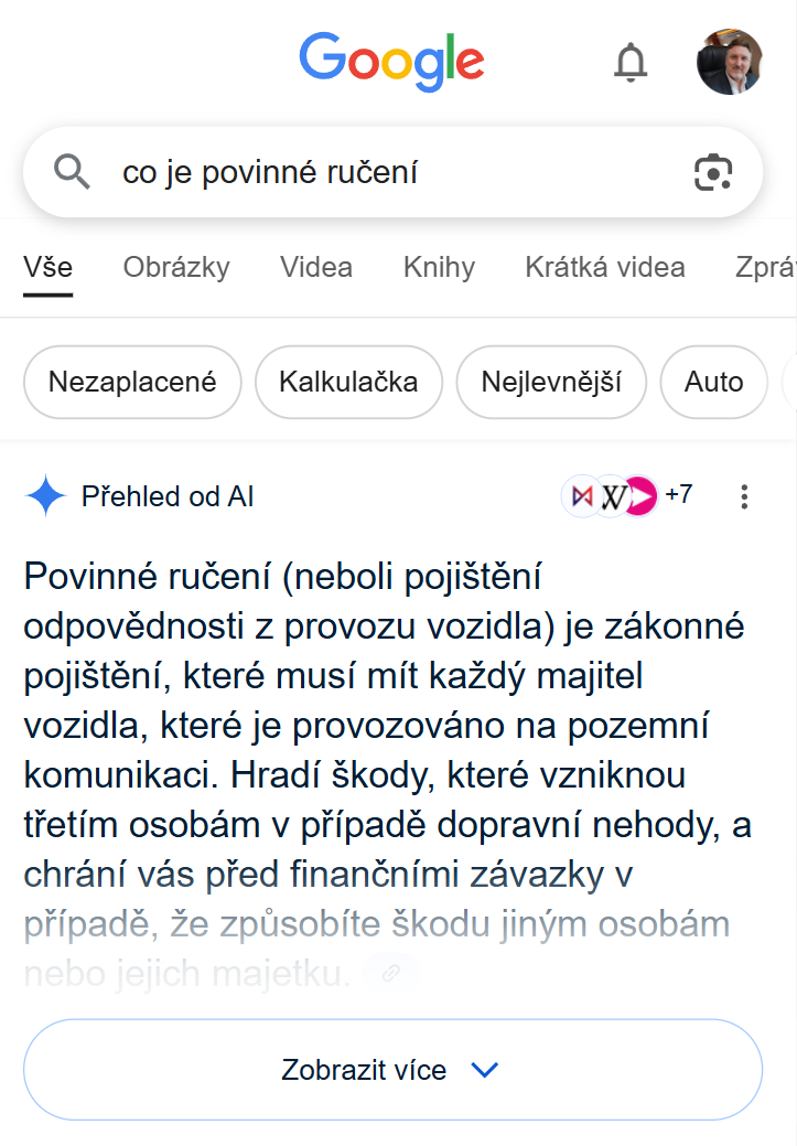 Vyhledavani - Google - AI Overviews - SEO