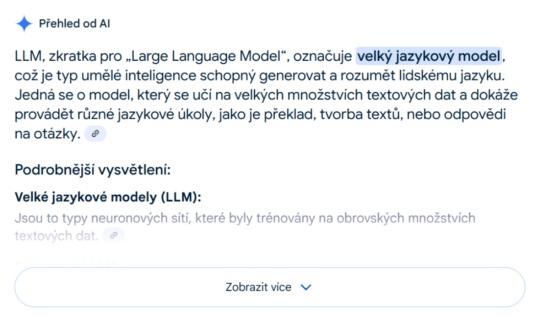 Vyhledavani - Google - AI Overviews - SEO