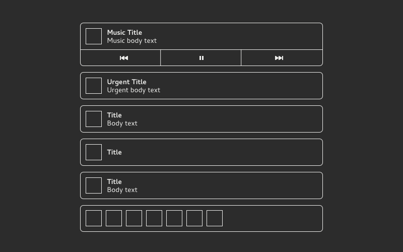 GNOME notification mockups