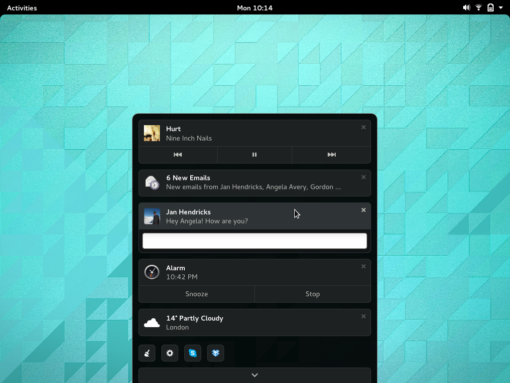 GNOME notification mockups