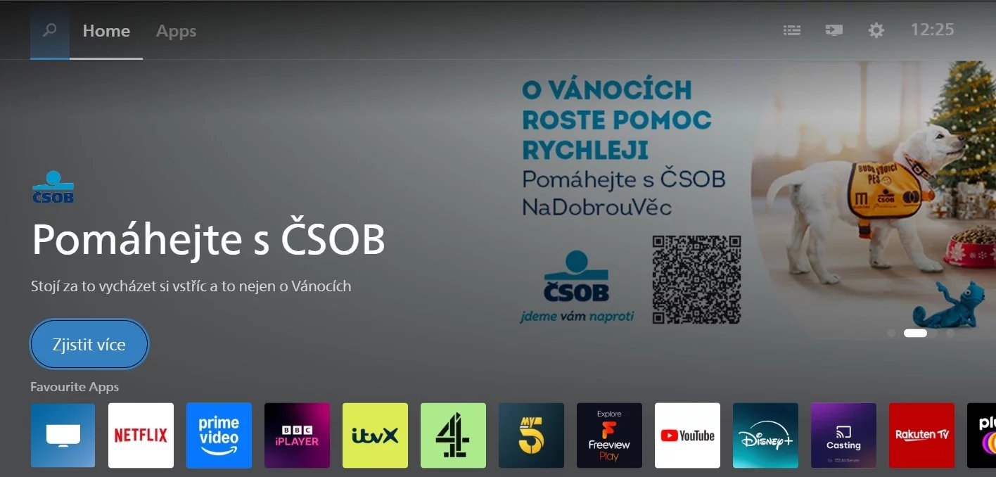 Reklamy v Titan OS se zobrazují na prominentní pozici nad ikonami aplikací.