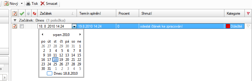 <p>Úkoly je možné editovat přímo z jejich seznamu</p>