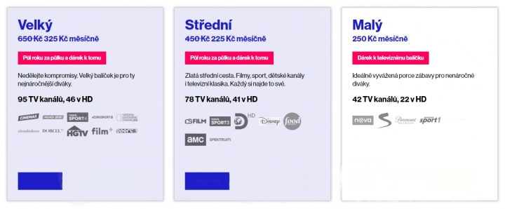 Telly TV – základní satelitní nabídka