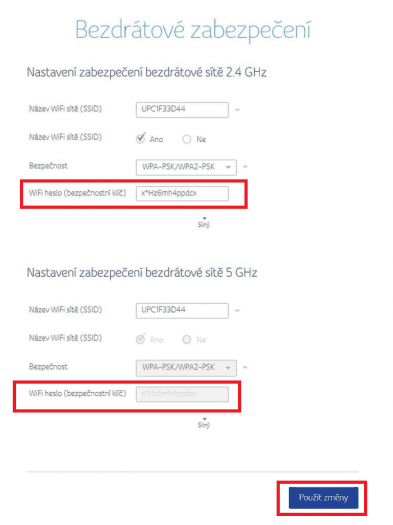 Jak změnit heslo na Wi-Fi UPC 2. část