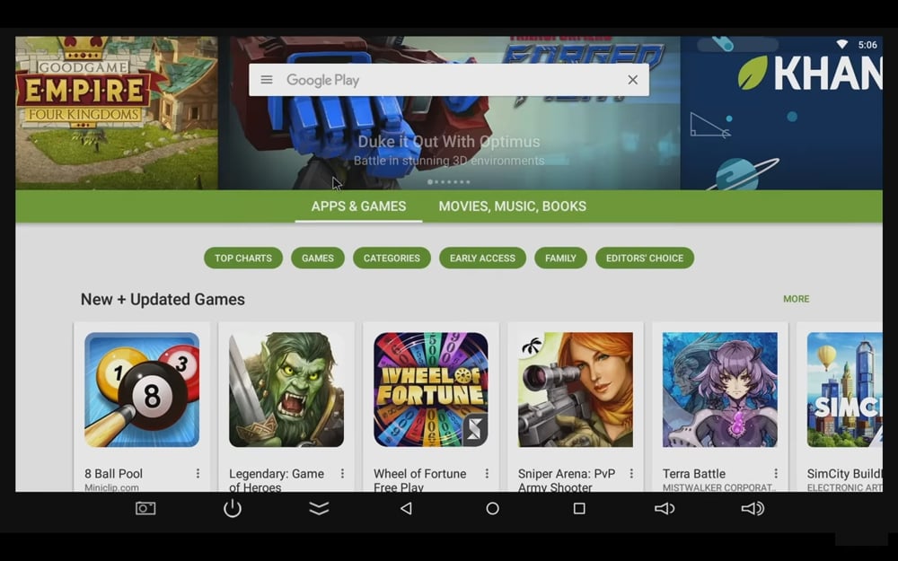 Další nastavení, YouTube a Google Play