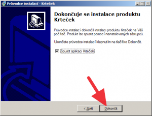 Ukončení procesu instalace