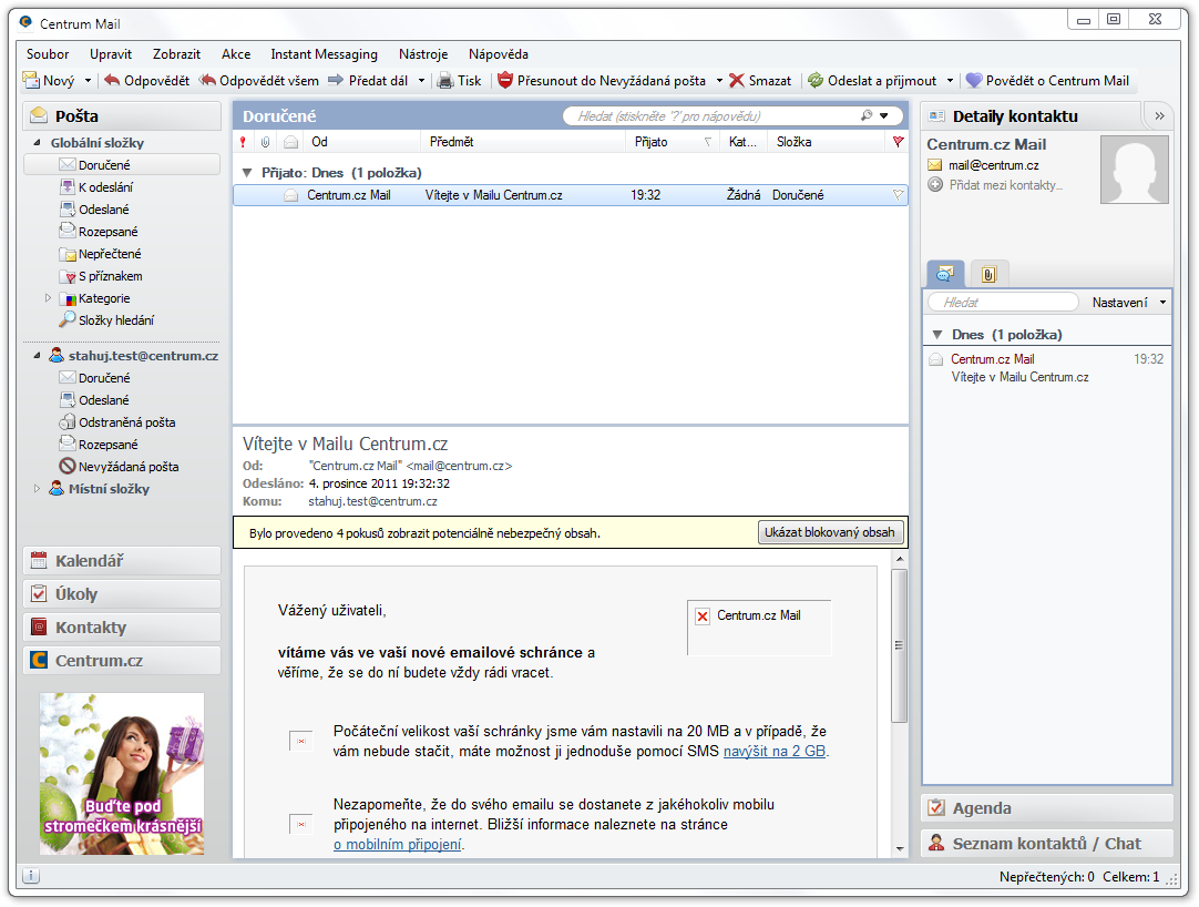 Centrum mail - rychlá a snadná komunikace s vašimi přáteli
