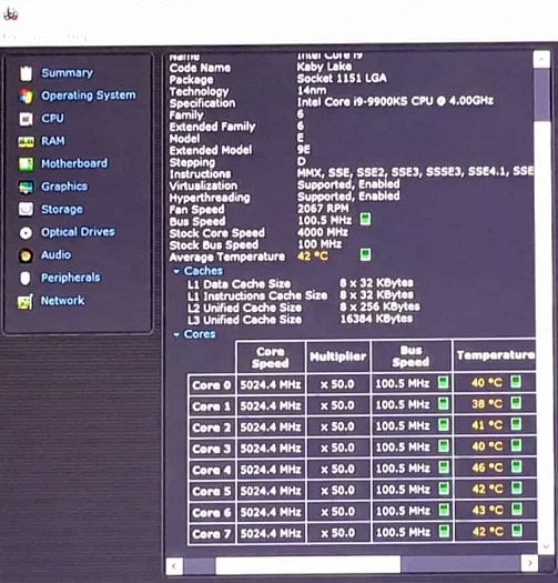 Demo 5GHz turbo boostu procesoru Core i9 9900KS na IFA 2019