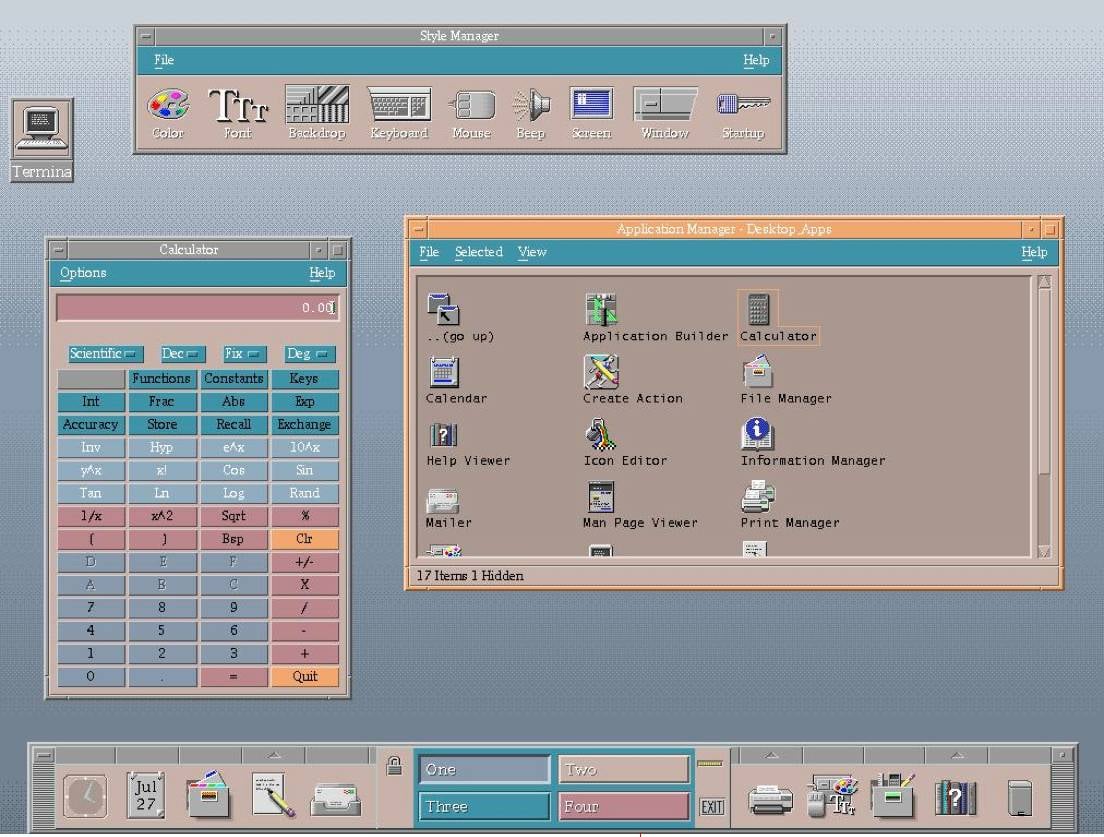 Common Desktop Environment (CDE) bylo původně vyvinuto pro všechny dostupné komerční unixové systémy od Solarisu přes Tru64, HP-UX až po IRIX. Existovala dokonce verze, kterou jste si za 80 dolarů mohli dokoupit k Red Hat Linuxu 4.