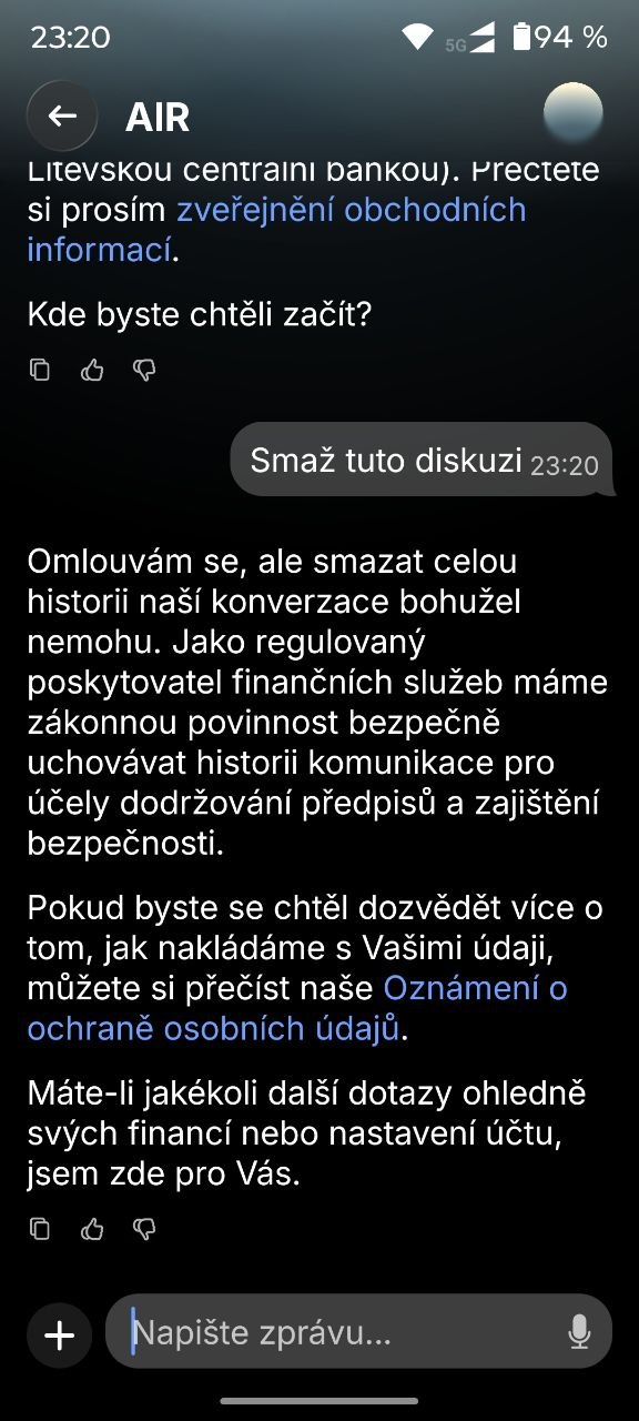 Revolut AI asistent s názvem AIR (AI by Revolut). (01. 09. 2026)