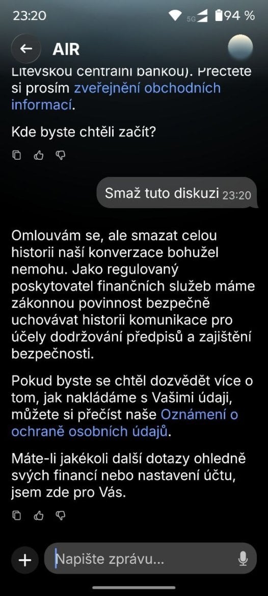 Revolut AI asistent s názvem AIR (AI by Revolut). (01. 09. 2026)