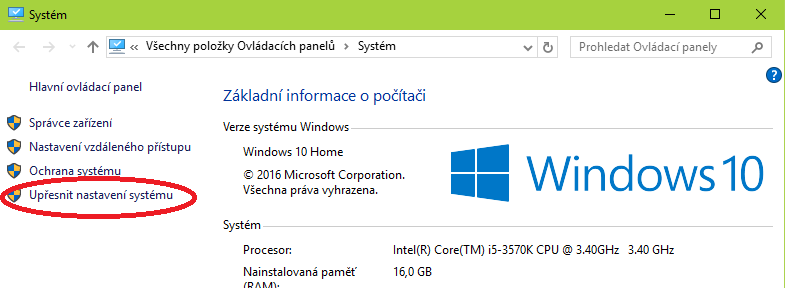 Upřesnění možností konfigurace Windows 10