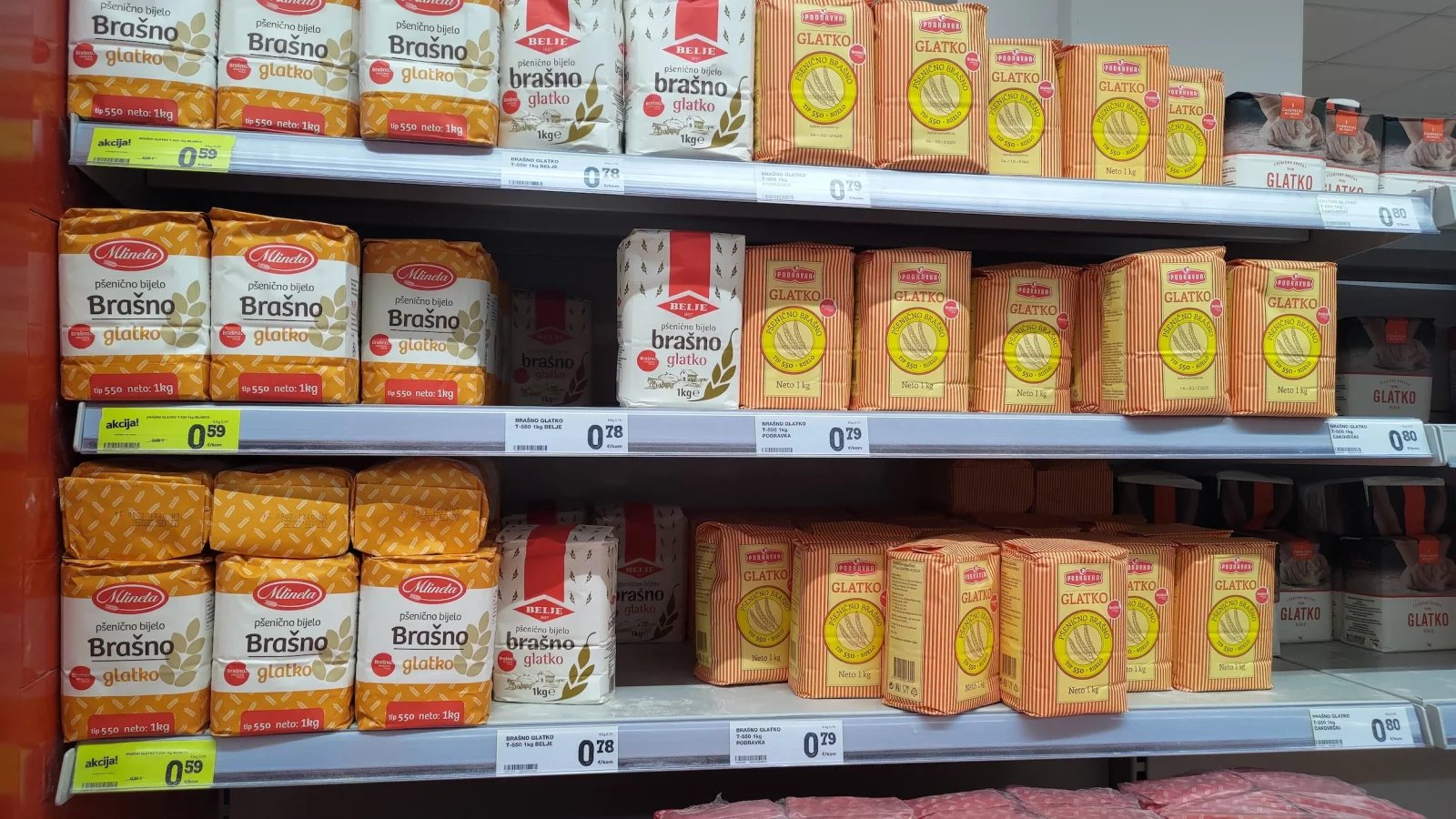 Ceny potravin v Chorvatsku. Konzum, město Krk na ostrově Krk. (9. 6. 2024)