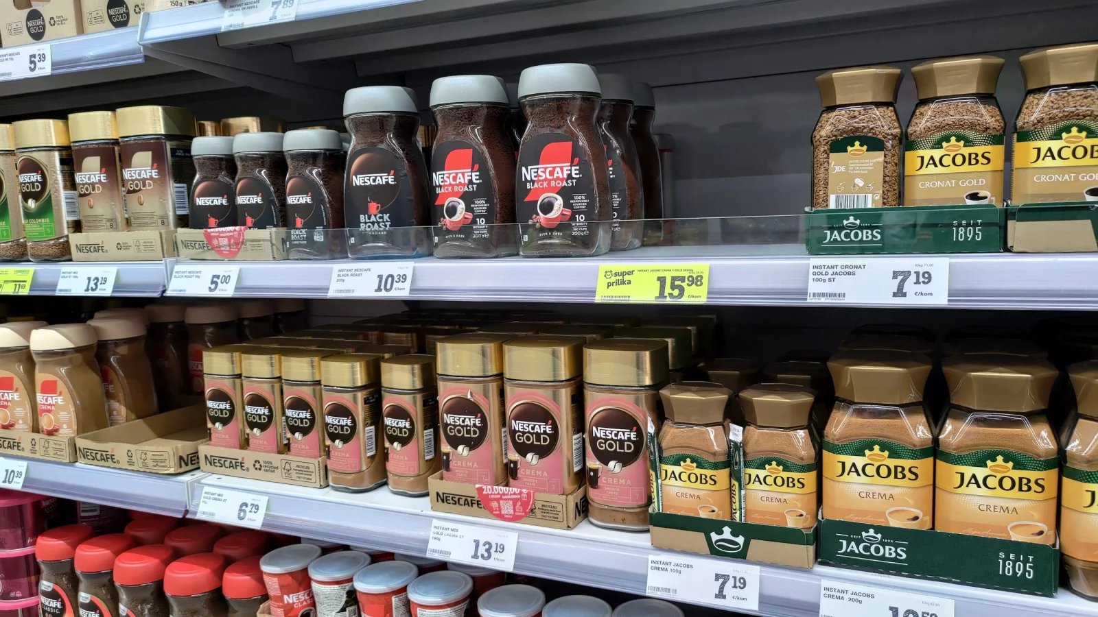 Ceny potravin v Chorvatsku. Konzum, město Krk na ostrově Krk. (9. 6. 2024)