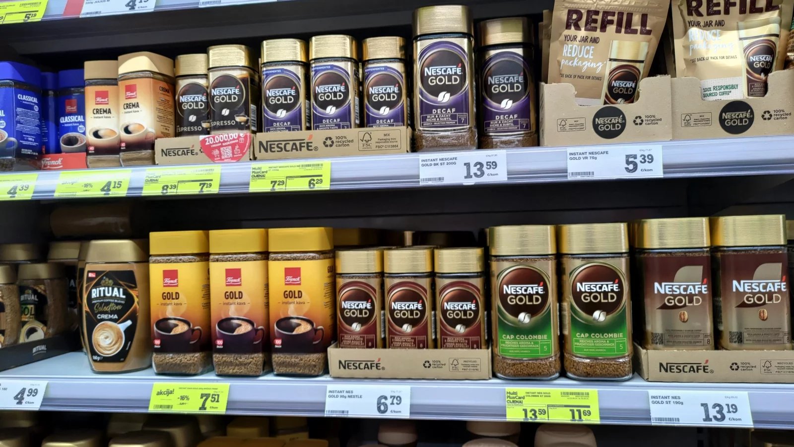 Ceny potravin v Chorvatsku. Konzum, město Krk na ostrově Krk. (9. 6. 2024)