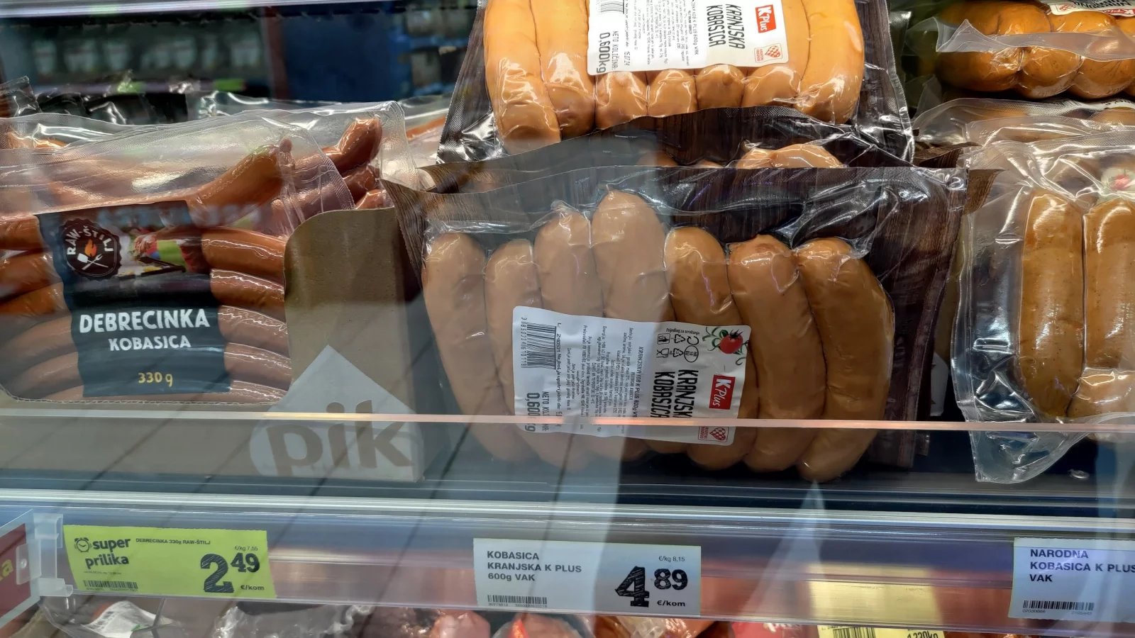 Ceny potravin v Chorvatsku. Konzum, město Krk na ostrově Krk. (9. 6. 2024)