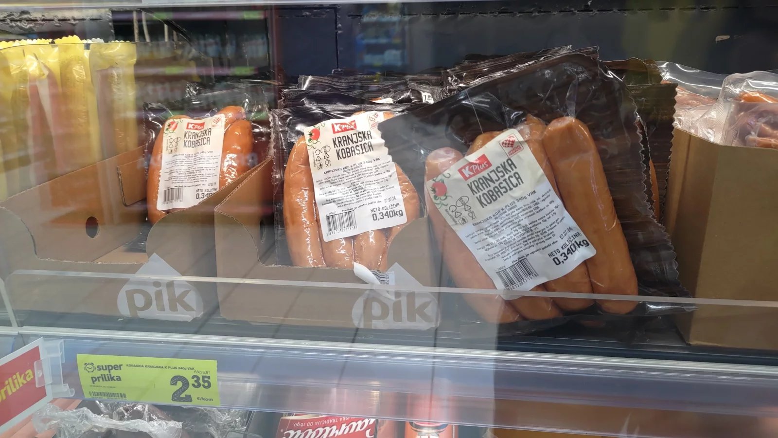 Ceny potravin v Chorvatsku. Konzum, město Krk na ostrově Krk. (9. 6. 2024)