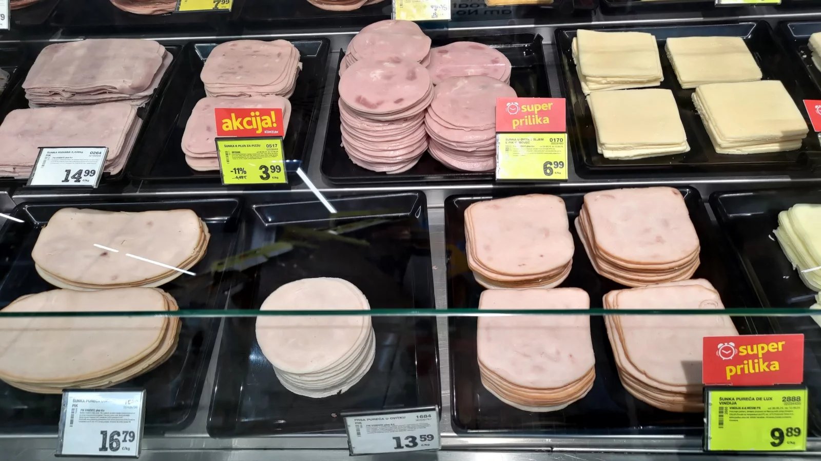 Ceny potravin v Chorvatsku. Konzum, město Krk na ostrově Krk. (9. 6. 2024)