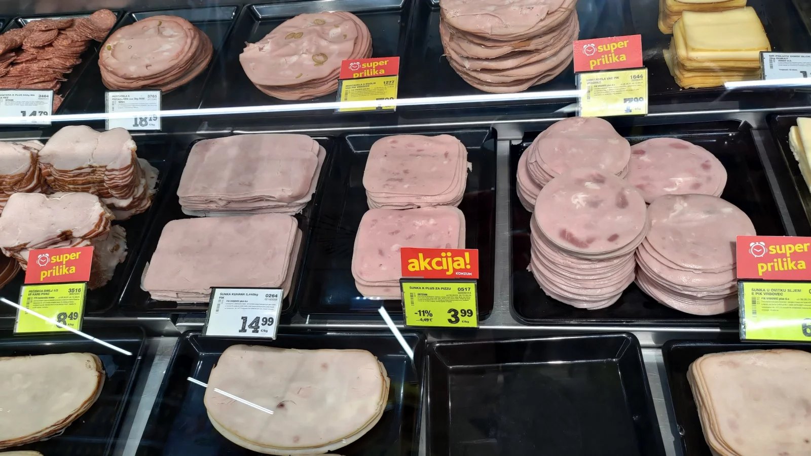 Ceny potravin v Chorvatsku. Konzum, město Krk na ostrově Krk. (9. 6. 2024)