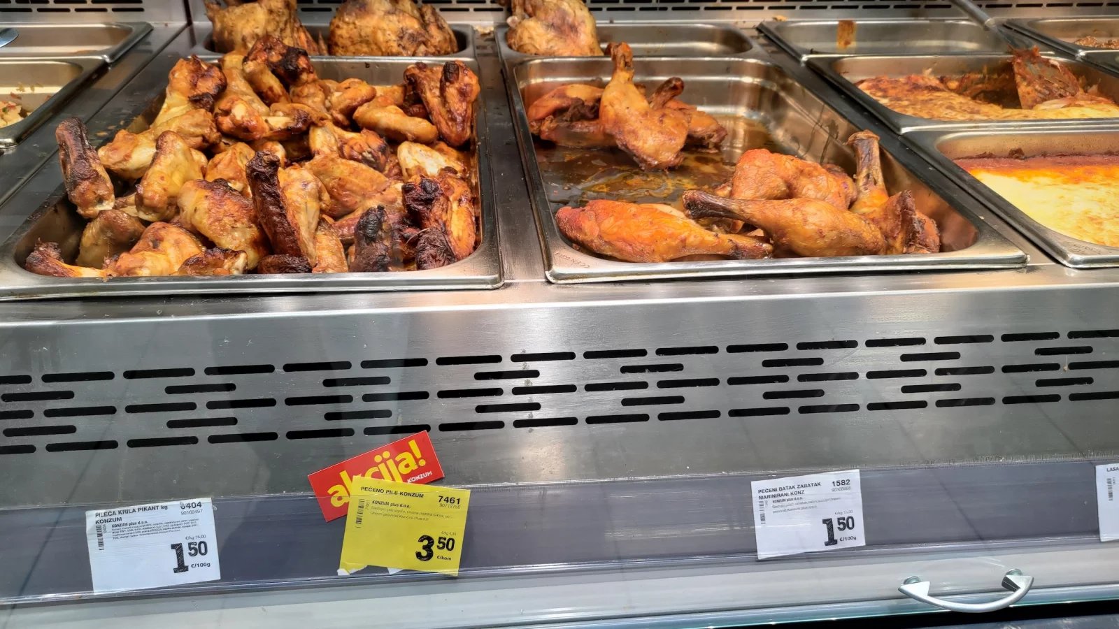 Ceny potravin v Chorvatsku. Konzum, město Krk na ostrově Krk. (9. 6. 2024)