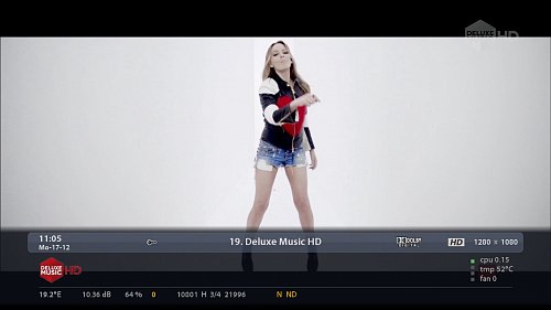 Ukázka z vysílání HD verze kanálu Deluxe Music
