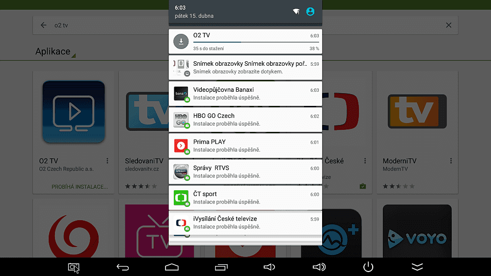 Evolveo Android Box Q5 4K - domácí obrazovka a aplikace