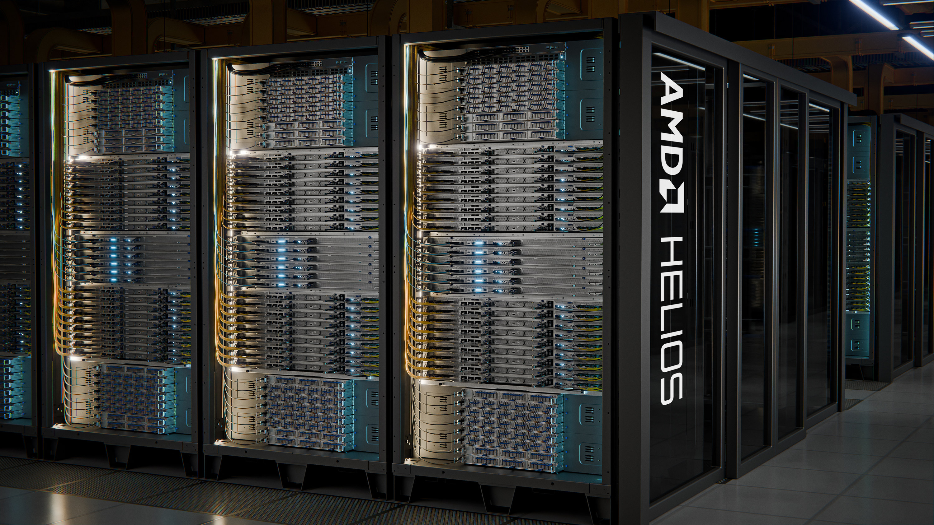 Rack AMD Helios s procesory Epyc 9006 a GPU Instinct MI455X