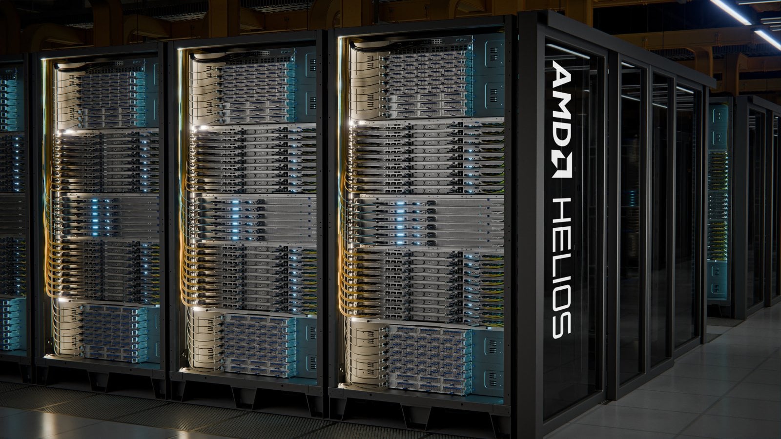 Rack AMD Helios s procesory Epyc 9006 a GPU Instinct MI455X
