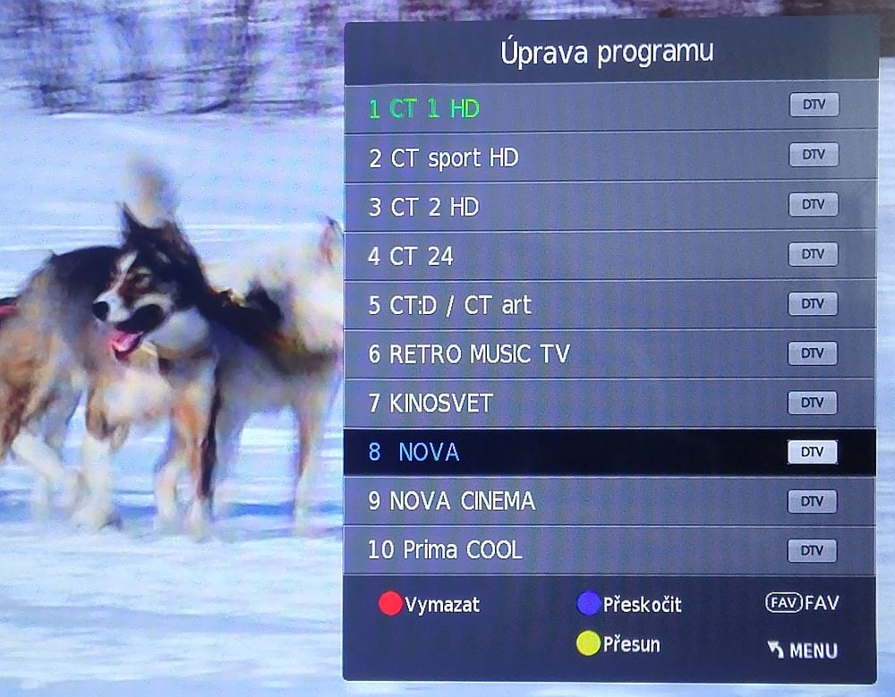 Třídění kanálů (fyzické).