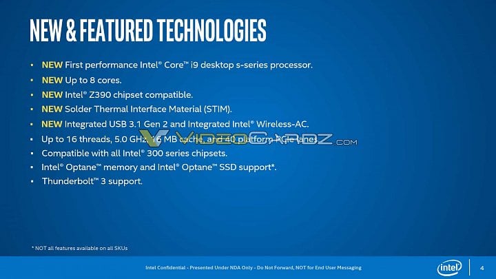 Slajd k procesorům Coffee Lake Refresh (Zdroj: VideoCardz)