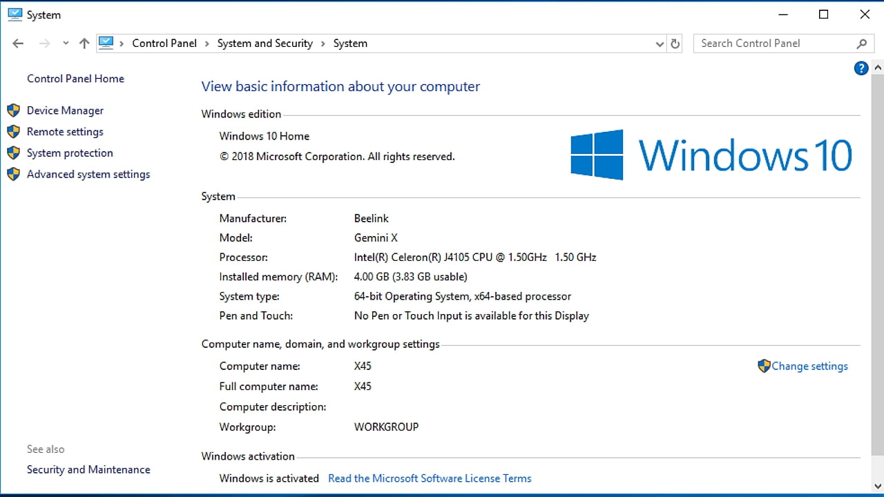 Benchmarky Beelink X45