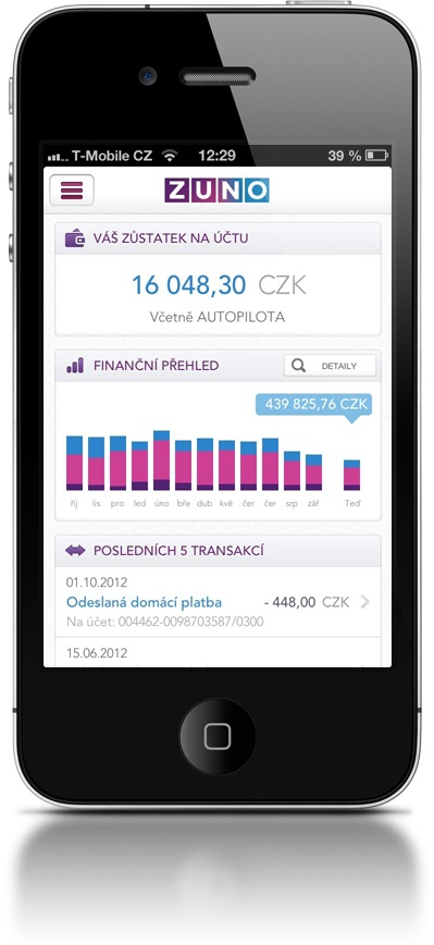 Zuno bank - mobilní aplikace
