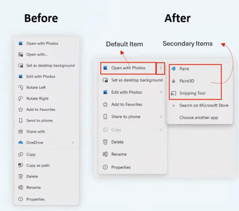 Windows 11 kontextové menu