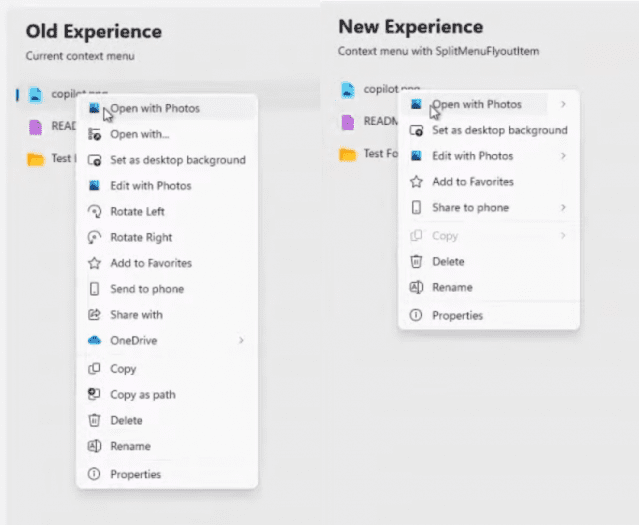 Windows 11 kontextové menu