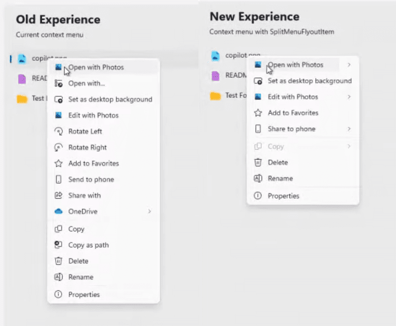 Windows 11 kontextové menu
