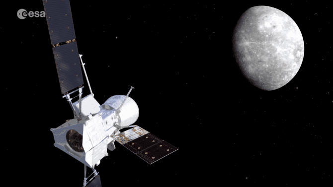 Přílet mise BepiColombo k Merkuru