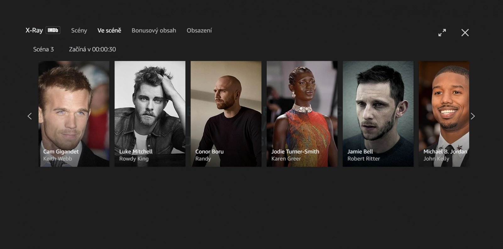 Funkce X-Ray v Amazon Prime Video