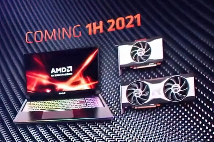 Takto by mohly levnější Radeony RX 6000 vypadat v referenčních verzích Slajd AMD krátce ukázaný na CES 2021 Zdroj VideoCardz