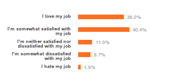 Tři ze čtyř vývojářů jsou se svou prací spokojeni, každý třetí ji pak miluje. Programátoři v tomto směru výrazně předčí běžné zaměstnance.