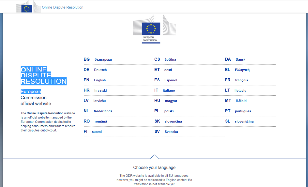 EU Řešení sporů online
