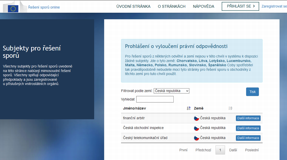 EU Řešení sporů online