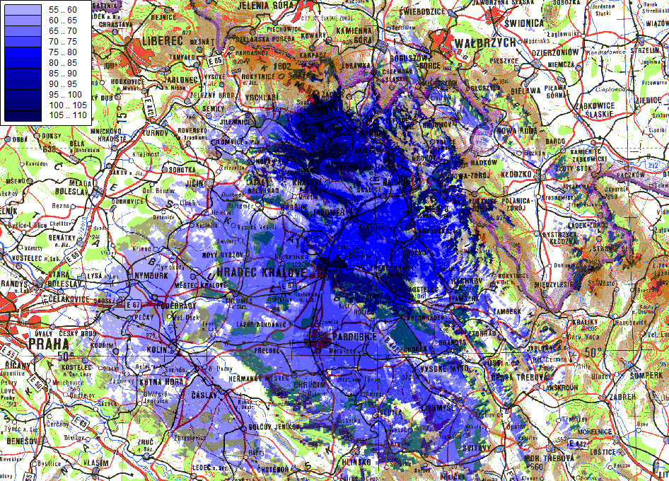 Trutnov - Černá hora (kanál 21)