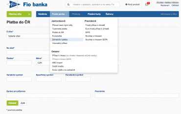 Internetové bankovnictví FIO Bank
