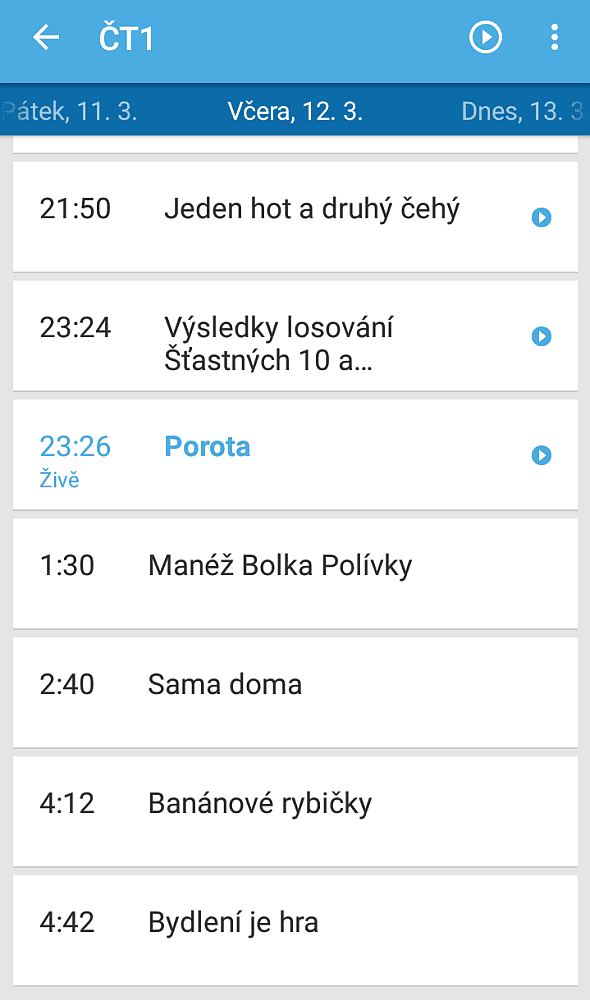 Povšimněte si datumu - včera...
